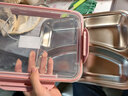 安买304不锈钢饭盒三分格1000ml 上班族饭盒保温餐盒便当盒 粉色S1834 实拍图