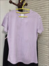 迪卡侬（DECATHLON）速干T恤男女运动户外健身宽松快干吸汗跑步短袖QUMM MH100 女款-薰衣紫 L 实拍图