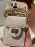 八脚兽菱格卡包新款苹果16promax手机壳女生iphone15promax斜挎IP16可背带挂绳14奢华高档13全包防摔软壳 【菱格卡包水晶蝴蝶+斜挎链条】白色 iPhone 15 Promax 实拍图