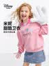 迪士尼（Disney）童装儿童女童翻领卫衣华夫格不易起球变形上衣25春DB411EE14粉130 实拍图