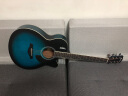 卢森（Rosen）G12单板民谣吉他初学者面单木吉他儿童入门吉它男女生旅行乐器 40英寸墨蓝色【G12经典款】 实拍图