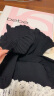 bebe春夏系列女士绣花领收腰百褶纯色短袖针织连衣裙130903 黑色 S 晒单实拍图
