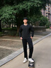 顶峰保罗（Dingfengbaoluo）长袖T恤男春季百搭时尚提花卫衣宽松潮流上衣服JE2221黑色XL 实拍图