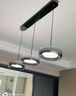 施美特餐厅吊灯现代简约餐桌灯国王湖轻奢极简一字长条吧台中山灯具套餐 3头长盘-珍珠黑+烟灰罩-小爱同学 实拍图