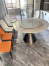 意式岩板餐桌椅组合现代简约轻奢大理石家用圆形桌带转盘吃饭桌子 加厚岩板餐桌(无金圈)+菠萝椅 1.2m 圆桌[送转盘][无椅子] 实拍图