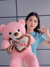欣欣龙毛绒玩具大熊泰迪熊公仔布娃娃玩偶抱枕送女友情人节礼物 抱心熊粉色 生日快乐 80厘米【+玫瑰花】 实拍图
