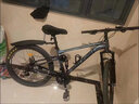 兰令软尾山地自行车成人变速碟刹越野竞速男女学生青少年双减震自行车 开拓者 铂钢灰 线碟 内走线 24寸（身高145-170cm） 30速 豪华版 实拍图