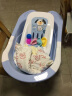 日康（rikang） 婴儿浴盆宝宝洗澡盆可搭配洗澡网加厚坐躺两用折叠浴盆 0-6岁 蓝色+戏水礼包  （带躺板） 实拍图