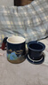 瓷牌茗茶具紫砂茶杯陶瓷木柄马克杯茶水分离水杯带盖泡茶杯可定制节日礼物 霁蓝一鹿有你木柄三件套个人杯 实拍图