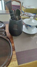 祥业功夫茶具配件茶道六君子套装茶刀茶针茶则茶勺刷喝茶泡茶工具大号  粗陶福锦茶道筒（雅黑）+佛手五件套+茶刮+黑陶素 实拍图