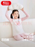 红豆儿童纯棉内衣套装男女童秋衣秋裤秋冬保暖低领棉毛衫M1118粉色130 实拍图