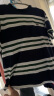 LACOSTE法国鳄鱼男装24年新款撞色条纹休闲圆领T恤短袖|TH3774 291/墨绿+白 4 晒单实拍图