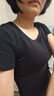 真维斯（JEANSWEST）短款短袖t恤女2025年新款夏季修身显瘦方领纯色洋气高腰紧身小衫 黑色 纯色 M 实拍图