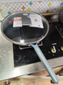 三禾微纳无涂层不粘炒锅可立盖炒菜锅无油烟含钛锅具32cm黛蓝青配钢铲 实拍图