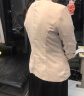 简蜓小西装女棉麻夏季新款韩版休闲外套女七分袖短款亚麻小个子西服 中袖杏色小西装 2XL（建议：120-130斤） 实拍图