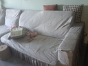 帕布（pabu）雕花绒裙边沙发套罩全包四季通用弹力防滑L型贵妃沙发垫套盖布巾 大叶子-浅灰 套餐6：三人+小单人+右贵妃 实拍图