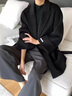 棉致中长款风衣外套男生秋冬季英伦风痞帅呢子大衣高档加棉保暖外套 黑色 XL【120-140斤】 实拍图