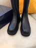 狄德拉真皮长筒靴女秋冬新款内增高厚底高筒不过膝骑士靴显瘦弹力烟筒靴 （标准筒）内增高单里 36 (230mm) 标准码 实拍图