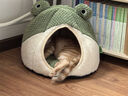 MinkSheen猫窝冬季狗窝垫子可拆洗封闭半封闭猫屋房子保暖宠物窝四季通用 青蛙立体窝全封闭式【40*40*37】 实拍图