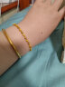 赛菲尔 黄金手链女足金一光一砂转运珠磨砂光面圆珠手链礼物 约6.15克 约17cm（工费170元） 实拍图