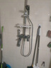 九牧王世家全铜淋浴花洒套装家用卫浴室淋雨恒温数显增压喷头莲蓬卫生间花洒 银色-四方三档圆喷【送置物架】 实拍图