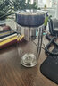 万象（WANXIANG）双层玻璃杯节日礼物送男友商务便携办公杯大容量茶杯男茶水分离杯 V270-灰蓝色 360ml 实拍图