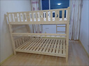 长镜居2025新款加厚全实木上下床双层床交错式高低双人上下铺木床两层 直梯+电钻+床垫+书架+抽屉 上宽100下宽120-再送抱枕 实拍图