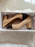 百丽（Belle）羊皮高跟鞋女粗跟商场同款气质通勤百搭高跟单鞋B2E1DAQ4 杏色 36 (230mm) 实拍图