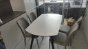 全友（QUANU）【迷瞪直播间】DW1159清甜四季 奶油风家具岩板多功能餐桌椅客厅 黑白|岩板|功能圆餐桌B+餐椅灰*4 实拍图