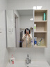 海尔浴室柜奶油风智能美妆收纳陶瓷一体盆洗脸盆洗手盆柜组合一体4122 实拍图