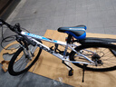 凤凰（Phoenix） 山地自行车成年人男士女士学生变速减震油刹线刹山地车自行车 白蓝色辐条轮高碳钢车架 27.5寸（身高170-190左右） 24速数字指拨/默认线碟可改油碟 实拍图