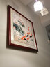 天尚喷画 荷花九鱼图客厅餐厅装饰画国画玄关过道走廊墙画壁画书房墙挂画 九鱼图-1红褐色外框 60*60餐厅推荐）MDF材质 实拍图