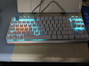 狼蛛（AULA） F3087机械键盘鼠标套装 87键拼色键盘 全键无冲 小型便携式键线分离 电竞游戏办公笔记本电脑键盘 樱花粉-冰蓝光 青轴 实拍图