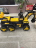 WORK BABY儿童电动挖掘机可坐大人宝宝遥控挖土机男女小孩生礼物玩具工程车 卡洛黄+单驱+音乐蓝牙 实拍图