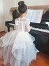 小咔衣浓（Xiaokayinong）儿童礼服公主裙长袖花童婚礼蓬蓬纱女童主持人钢琴演奏演出服夏季 香槟色L068中袖长款 130 实拍图