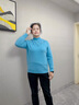 恒源祥新年红色毛衣中年妈妈冬装100%纯羊毛衫女半高领中老年人女装衣服 44蓝色 XL 【建议115-130斤】 实拍图