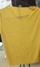 苏洛寻2025春夏季新款冰丝短袖T恤纯色女薄款潮V领体恤韩版宽松上衣 黄色 大款 建议125-155斤 实拍图