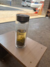 希诺（HEENOOR）抗菌玻璃杯双层防烫办公车载水杯男高档泡茶杯子XN-9303 360mL 实拍图