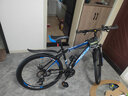 EG7山地自行车成人学生变速越野单车双减震赛车26寸青少年男女 辐条【升级减震 轻量铝架】黑蓝 27.5寸30速【适合：175-190CM】 实拍图