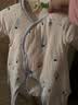 wua·wua新生儿衣服夹棉秋冬保暖男女宝宝婴儿连体衣系带护肚和尚服款睡衣 棉衣款（5-15度）蓝森林 59cm （适合1-3个月 8-12斤） 实拍图