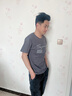 雾卡【2件装】短袖t恤男纯棉半截袖衣服圆领休闲宽松潮印花胖青年大码 【纯棉1】SP铁灰+帆船卡其 XL建议135-150斤 实拍图
