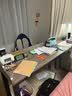 羽苑池 跨床桌可移动多功能双人床桌长条桌笔记本电脑懒人床上书桌桌子 黑架+浅灰色桌面 200*40*80CM【适合1.8米床】 实拍图