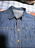初申夏季短袖牛仔衬衫女设计感小众复古叠穿法式牛仔衬衣S143C1546 实拍图