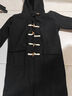 妙奕嘉牛角扣毛呢大衣女士外套呢子黑色大衣中长款小个子女装秋冬季新款 牛角扣连帽呢子大衣【黑色】 L 【建议105-120斤】 实拍图