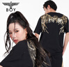 BOY LONDON【金翼锁链】夏季短袖情侣款翅膀烫金潮牌凉感T恤N01918 黑色N01021经典款 L 实拍图