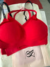维多利亚的秘密 田曦薇同款 双尺码果冻条小背心无钢圈文胸内裤内衣套装送礼礼物 唇红色文胸+内裤 XS /M 实拍图