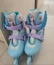 迪士尼（Disney）轮滑鞋儿童全闪光初学套装溜冰鞋女童旱冰鞋直排滑轮鞋 冰雪奇缘L 实拍图