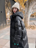 韩璐娇（hanlujiao）黑金羽绒棉服女2025年冬季新款韩版宽松长款过膝棉衣加厚棉袄外套 黑色（升级加厚款） M 【建议105-120斤】 实拍图