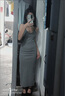 蝶娇诺（DIEJIAONUO）连衣裙女装春季针织套装女装2025新款性感风毛衣外套纯欲吊带裙子 灰色针织外套+灰色吊带裙 L 实拍图