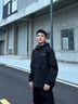真维斯（Jeanswest）外套男士秋冬季夹棉加厚保暖登山宽松连帽青少年夹克防风上衣服 727黑色 XL （建议140-165斤） 实拍图